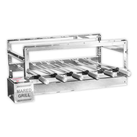 Churrasqueira Giratória Elétrica Inox Bivolt 6 Espetos - Mared Menor preço em Churrasqueira Giratória Elétrica Inox Bivolt 6 Espetos - Mared