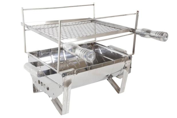Churrasqueira Inox Pequena - Portátil Tipo Porquinho - Suporte gpf Menor preço em Churrasqueira Inox Pequena - Portátil Tipo Porquinho - Suporte gpf