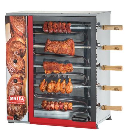 Churrasqueira Rotativa Vertical 5 Espetos Elétrica 220V - Malta Menor preço em Churrasqueira Rotativa Vertical 5 Espetos Elétrica 220V - Malta