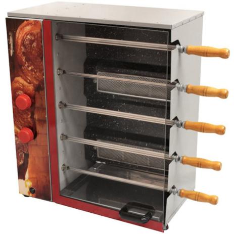 Churrasqueira Rotativa Vertical á Gás Em Aço Carbono Com 5 Espetos - Bivolt - Malta Menor preço em Churrasqueira Rotativa Vertical á Gás Em Aço Carbono Com 5 Espetos - Bivolt - Malta