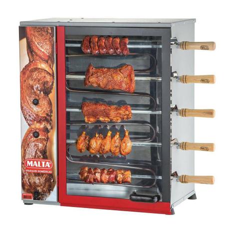 Churrasqueira Rotativa Vertical C/ 5 Espetos Elétrica 220 V - Malta Menor preço em Churrasqueira Rotativa Vertical C/ 5 Espetos Elétrica 220 V - Malta