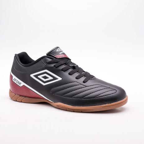 Chuteira Futsal Umbro Attak ll Masculino - Preto/Vermelho Menor preço em Chuteira Futsal Umbro Attak ll Masculino - Preto/Vermelho