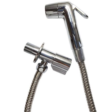 Chuveirinho Luxo Gatilho Metal Mangueira Cromado - Ducha Menor preço em Chuveirinho Luxo Gatilho Metal Mangueira Cromado - Ducha