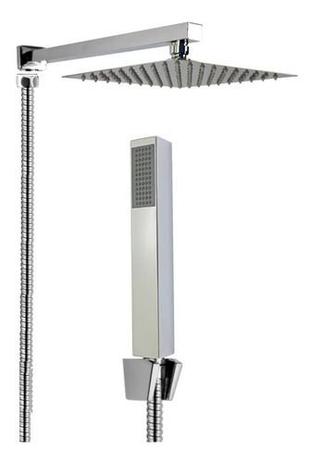 Chuveiro Ducha Slin Quadrada C/ Chuveirinho Luxo Braço 30cm - MTB Menor preço em Chuveiro Ducha Slin Quadrada C/ Chuveirinho Luxo Braço 30cm - MTB