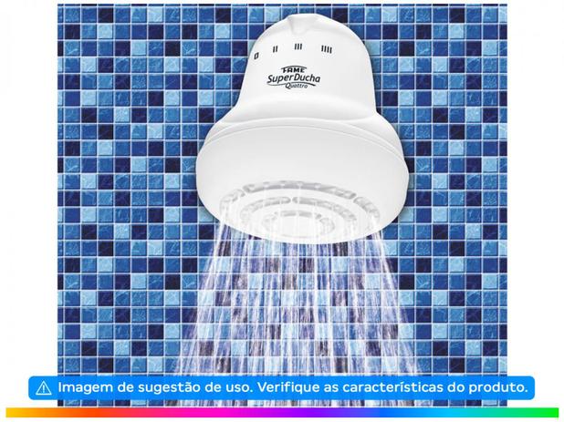 Chuveiro Elétrico Fame Super Ducha Quattro 110V – 5400W Branco Multitemperatura com Chuveirinho