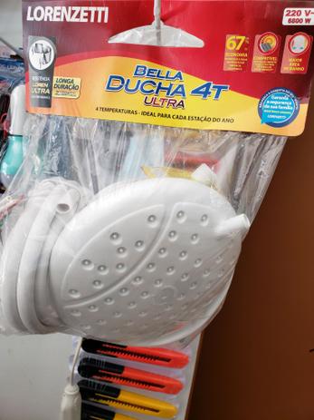 Chuveiro Lorenzetti Bella Ducha 4T Ultra 220v 6800w - Hidroeletro Menor preço em Chuveiro Lorenzetti Bella Ducha 4T Ultra 220v 6800w - Hidroeletro