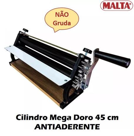 Cilindro Manual de Massa Mega Doro 45cm Engrenagem Alumínio Antiaderente 1945 - MALTA Menor preço em Cilindro Manual de Massa Mega Doro 45cm Engrenagem Alumínio Antiaderente 1945 - MALTA