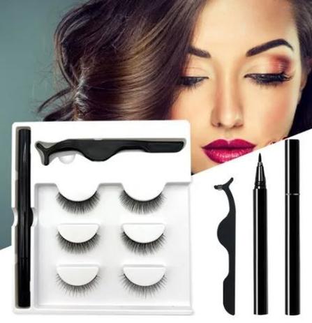 Cílios Magnéticos Kit Com 3 Pares Pinça e Caneta Delineadora - Belle Angel Menor preço em Cílios Magnéticos Kit Com 3 Pares Pinça e Caneta Delineadora - Belle Angel