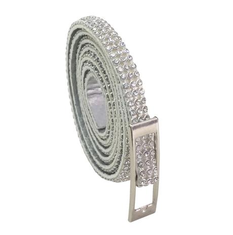 Cinto Feminino Fino Com Strass - Prata - Joli monde Menor preço em Cinto Feminino Fino Com Strass - Prata - Joli monde