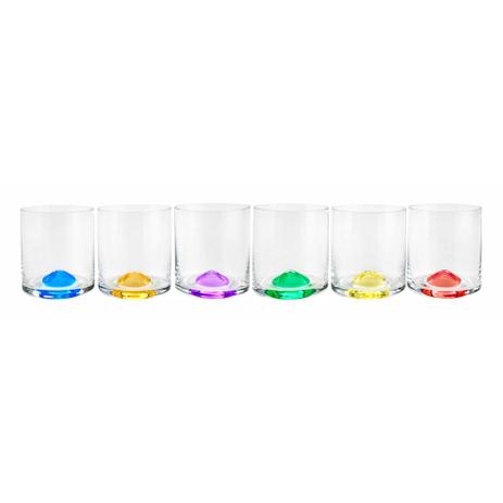 Cj 6 Copos de Cristal Ecológico P/Whisky Set-Bar Favorit Wave Coloridos 310Ml - Rojemac Menor preço em Cj 6 Copos de Cristal Ecológico P/Whisky Set-Bar Favorit Wave Coloridos 310Ml - Rojemac