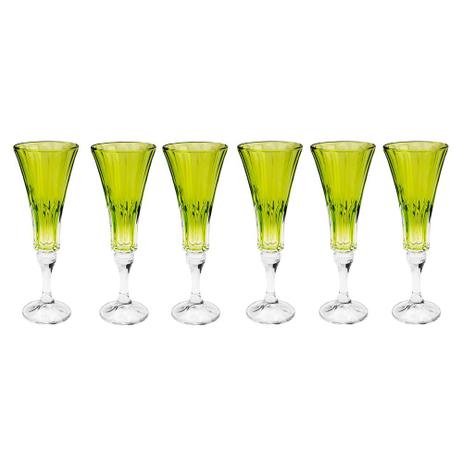 Cj 6 Taças de Cristal Ecológico P/Champagne Wellington Lime 180Ml - Rojemac Menor preço em Cj 6 Taças de Cristal Ecológico P/Champagne Wellington Lime 180Ml - Rojemac