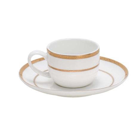 Cj 6 Xícaras De Café De Porcelana Com Pires\ 6 Pcs Alto Relevo Gold 90Ml - F9-25052 - Wolff Menor preço em Cj 6 Xícaras De Café De Porcelana Com Pires\ 6 Pcs Alto Relevo Gold 90Ml - F9-25052 - Wolff