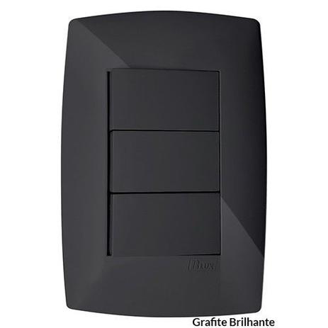 Cj interruptor triplo simples 4x2 - blux home grafite - bh10495-7gf Menor preço em Cj interruptor triplo simples 4x2 - blux home grafite - bh10495-7gf