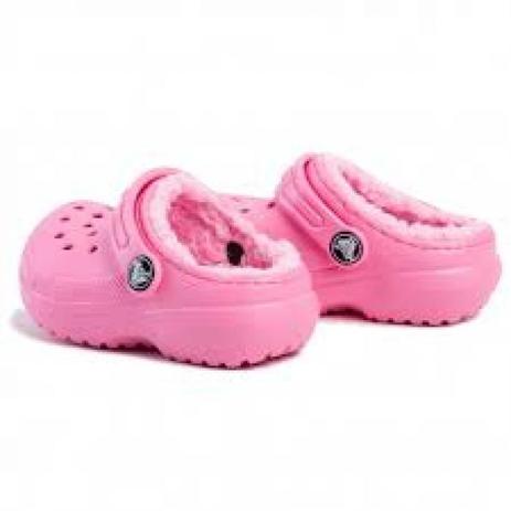 pink classic lined crocs