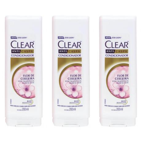 Clear Anticaspa Flor De Cerejeira Condicionador 200ml (Kit C/03) Menor preço em Clear Anticaspa Flor De Cerejeira Condicionador 200ml (Kit C/03)