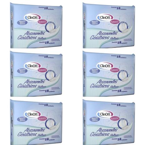 Clin Off Absorvente Geriátrico C/18 (Kit C/06) Menor preço em Clin Off Absorvente Geriátrico C/18 (Kit C/06)