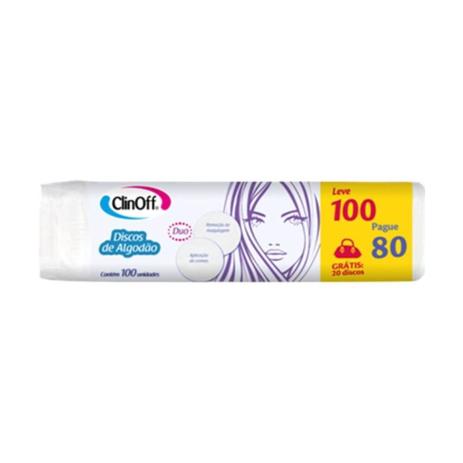 Clin Off Algodão Disco 100g Menor preço em Clin Off Algodão Disco 100g