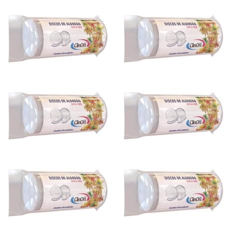 Clin Off Algodão Disco 50g (Kit C/06) Menor preço em Clin Off Algodão Disco 50g (Kit C/06)