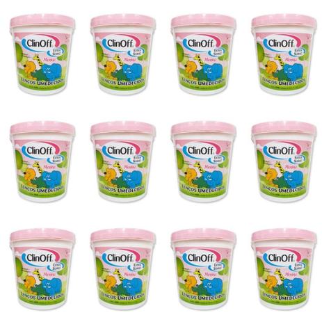 Clin Off Lenços Umedecidos Infantil Balde Rosa C/400 (Kit C/12) Menor preço em Clin Off Lenços Umedecidos Infantil Balde Rosa C/400 (Kit C/12)