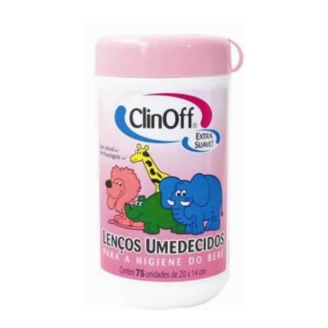 Clin Off Lenços Umedecidos Infantil Pote Rosa C/75 Menor preço em Clin Off Lenços Umedecidos Infantil Pote Rosa C/75