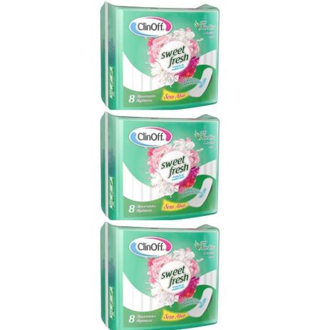 Clin Off Suave Absorvente Higiênico S/ Abas C/8 (Kit C/03) Menor preço em Clin Off Suave Absorvente Higiênico S/ Abas C/8 (Kit C/03)