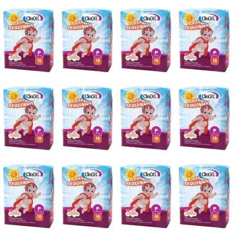 Clin Off Super Sequinho Fralda Infantil PP C/10 (Kit C/12) Menor preço em Clin Off Super Sequinho Fralda Infantil PP C/10 (Kit C/12)