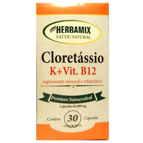 Cloretássio - Cloreto de Potássio - 500mg 30 Cápsulas - Herbamix Menor preço em Cloretássio - Cloreto de Potássio - 500mg 30 Cápsulas - Herbamix