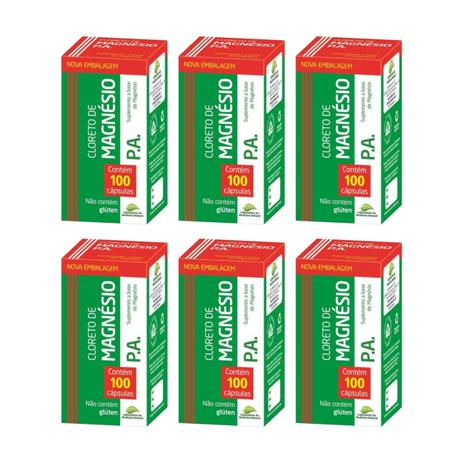 Cloreto De Magnésio P.A. 100 Cápsulas 500mg Medinal - Kit Com 6 Unidades Menor preço em Cloreto De Magnésio P.A. 100 Cápsulas 500mg Medinal - Kit Com 6 Unidades