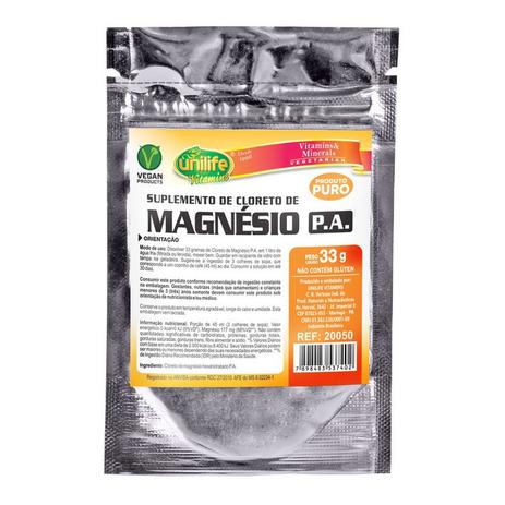 Cloreto de Magnésio PA Sachê 33g - Unilife Menor preço em Cloreto de Magnésio PA Sachê 33g - Unilife