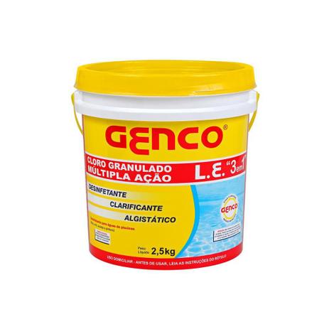 Cloro 3 em 1 Multiação 2,5kg - Genco Menor preço em Cloro 3 em 1 Multiação 2,5kg - Genco