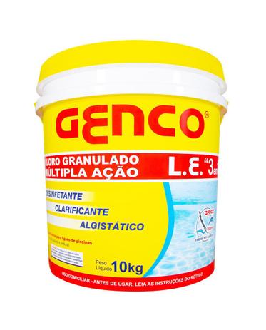 Cloro Granulado Multipla Ação 3 em 1 10Kg Genco Menor preço em Cloro Granulado Multipla Ação 3 em 1 10Kg Genco