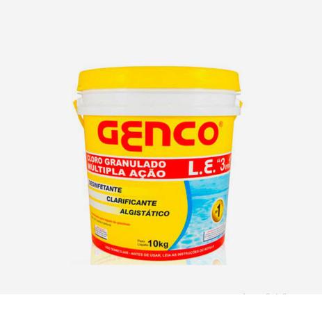 Cloro granulado múltipla ação para piscina 10kg Genco Menor preço em Cloro granulado múltipla ação para piscina 10kg Genco