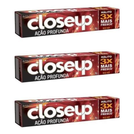 Close Up Ação Profunda Creme Dental Red Hot 90g (Kit C/03) Menor preço em Close Up Ação Profunda Creme Dental Red Hot 90g (Kit C/03)
