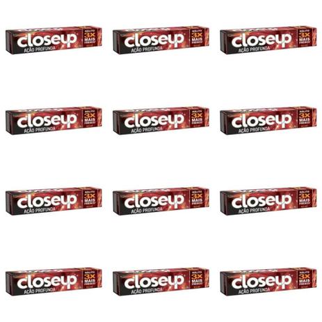 Close Up Ação Profunda Creme Dental Red Hot 90g (Kit C/12) Menor preço em Close Up Ação Profunda Creme Dental Red Hot 90g (Kit C/12)