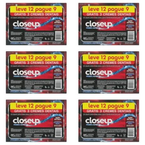 Close Up Fresh Action Creme Dental 12x90g (Kit C/06) Menor preço em Close Up Fresh Action Creme Dental 12x90g (Kit C/06)