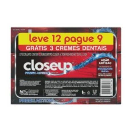 Close Up Fresh Action Creme Dental 12x90g Menor preço em Close Up Fresh Action Creme Dental 12x90g