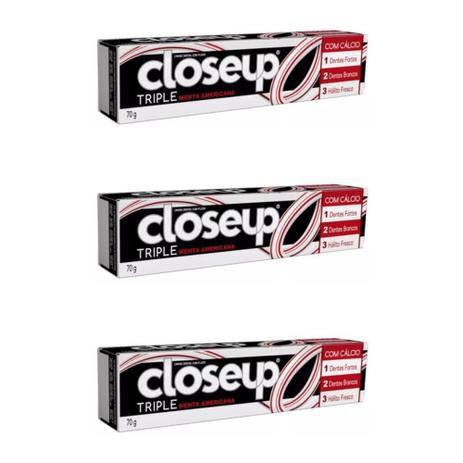 Close Up Triple Creme Dental Menta Americana 70g (Kit C/03) Menor preço em Close Up Triple Creme Dental Menta Americana 70g (Kit C/03)