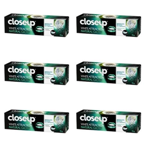 Close Up White Attraction Creme Dental Natural Glow 70g (Kit C/06) Menor preço em Close Up White Attraction Creme Dental Natural Glow 70g (Kit C/06)