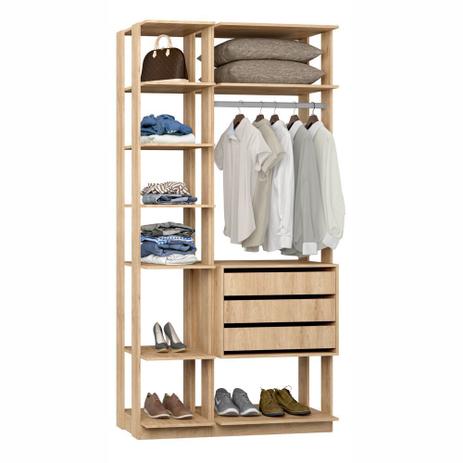 Closet Componível Completo 2 Peças 1,11m 9004 Clothes Be Mobiliário Menor preço em Closet Componível Completo 2 Peças 1,11m 9004 Clothes Be Mobiliário