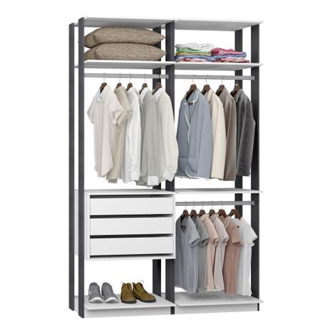 Closet Componível Completo 2 Peças 1,40m 9013 Clothes Be Mobiliário Menor preço em Closet Componível Completo 2 Peças 1,40m 9013 Clothes Be Mobiliário