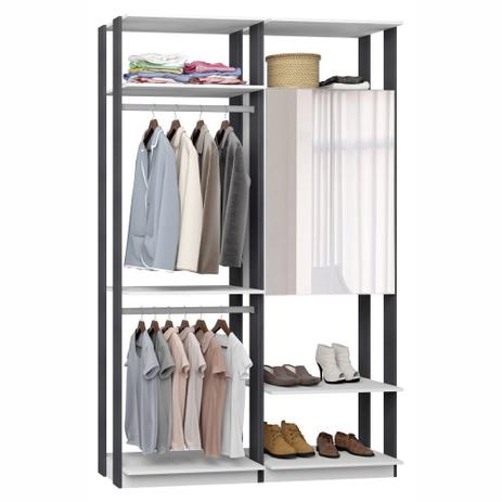 Closet Componível Completo 2 Peças 1,40m 9015 Clothes Be Mobiliário Menor preço em Closet Componível Completo 2 Peças 1,40m 9015 Clothes Be Mobiliário