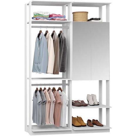 Closet Modulado 1 Armário C/ Espelho e 2 Cabideiros Clothes 9015  BE Mobiliário é boa?