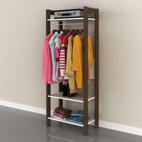 Closet Modulado Aberto - Armário Alto Multiuso com Prateleiras e Cabide AZ1029 Tecno Móbili Menor preço em Closet Modulado Aberto - Armário Alto Multiuso com Prateleiras e Cabide AZ1029 Tecno Móbili