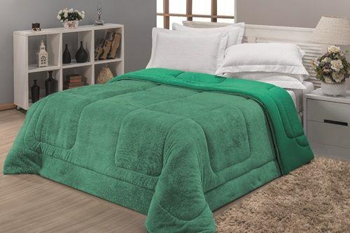 Coberdrom Casal Padrão Malha Penteada Dupla Face - Verde - Vivart Menor preço em Coberdrom Casal Padrão Malha Penteada Dupla Face - Verde - Vivart