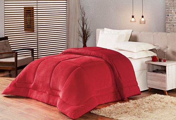 Coberdrom Casal Queen Felpudo Edredom Dupla Face Vermelho - Casa palazio Menor preço em Coberdrom Casal Queen Felpudo Edredom Dupla Face Vermelho - Casa palazio