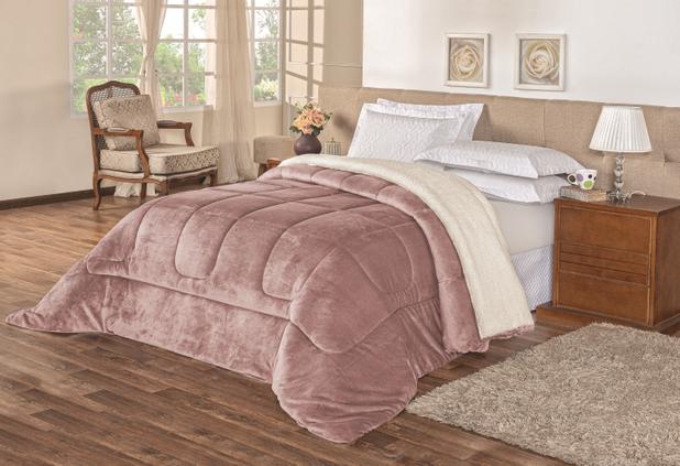Coberdrom Everest Casal Queen Toque De Lã De Carneiro Sherpa Rosê - Home fernandes Menor preço em Coberdrom Everest Casal Queen Toque De Lã De Carneiro Sherpa Rosê - Home fernandes