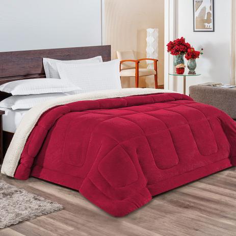 Coberdrom Everest Dupla Face Vinho Queen Tecido Sherpa + Manta Microfibra c/ Toque de Lã de Carneiro - Dourados enxovais é boa?