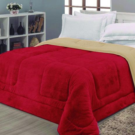 Coberdrom Plush Casa Dona Vermelho Solteiro 160 x 220cm Menor preço em Coberdrom Plush Casa Dona Vermelho Solteiro 160 x 220cm