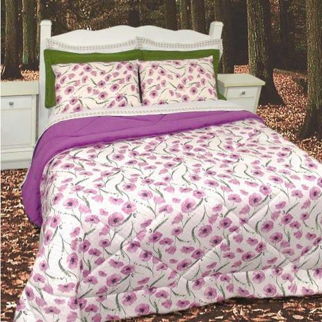Coberdrom Queen Aquarela 01 Peça Dupla Face Malha/Manta Soft - Floral Lilás Menor preço em Coberdrom Queen Aquarela 01 Peça Dupla Face Malha/Manta Soft - Floral Lilás
