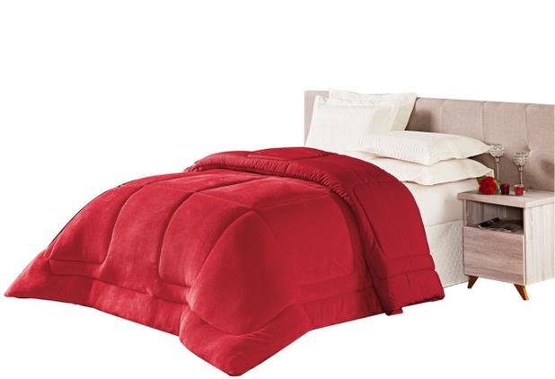 Coberdrom solteiro em tecido e manta microfibra- vermelho - Vivart Menor preço em Coberdrom solteiro em tecido e manta microfibra- vermelho - Vivart